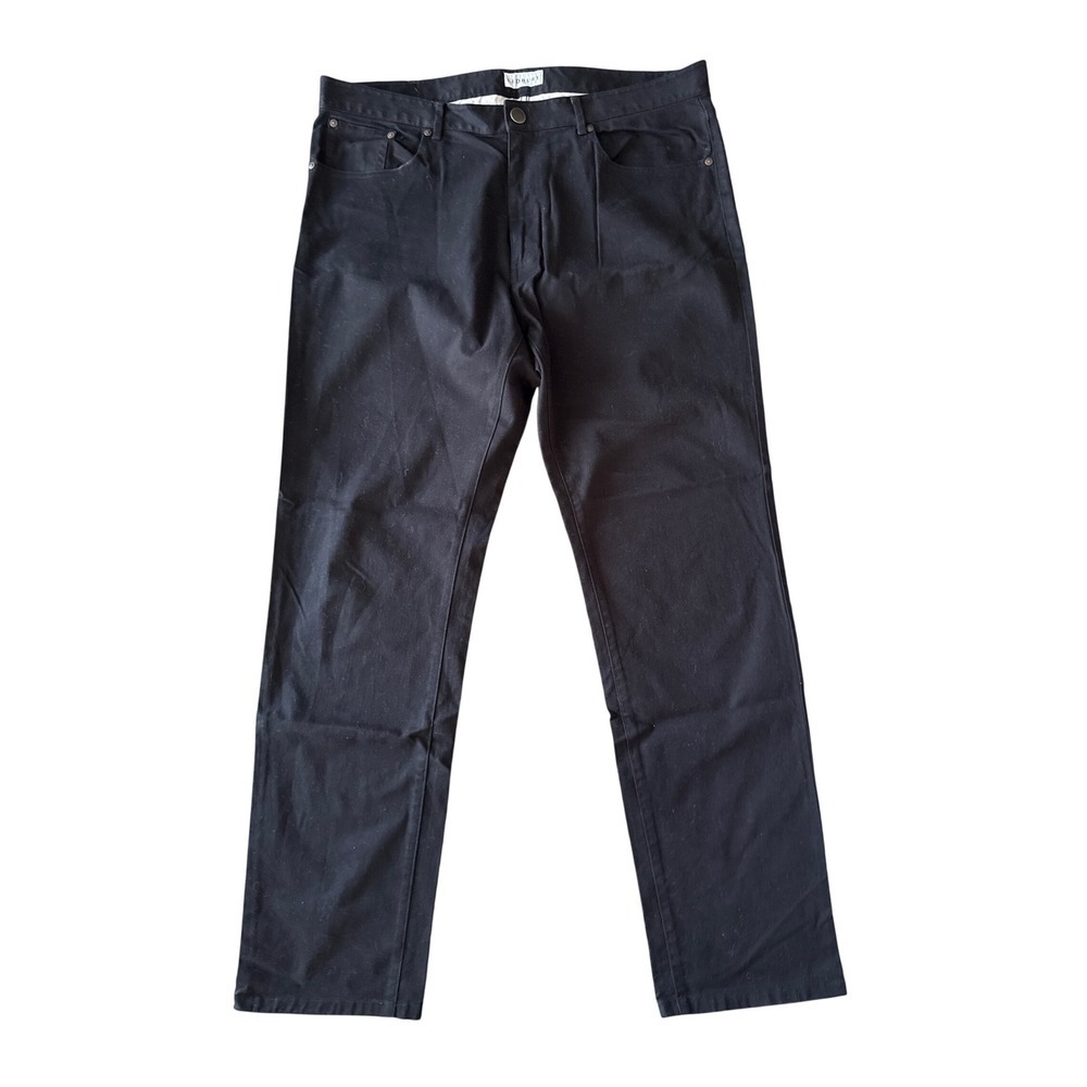 Ledbury Men Franklin 5 Pocket Pants 36x32 Black Straight Leg 100% Cotton W214309